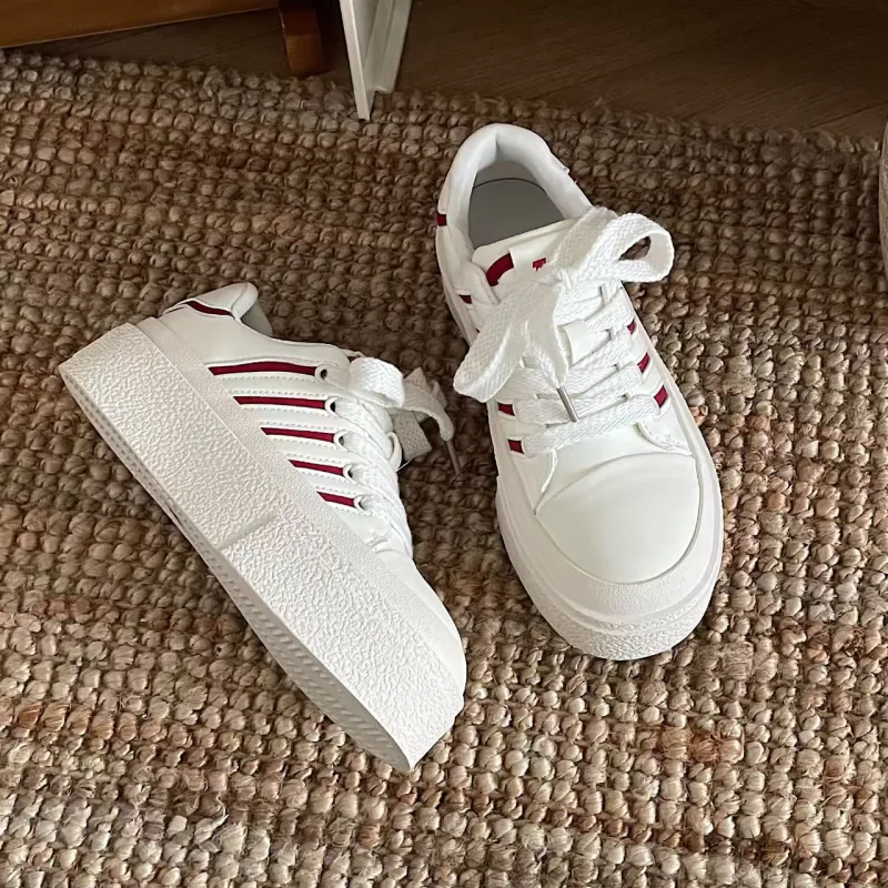 FOMOCE Slip Resistant, Lightweight, Breathable, Height Increasing Low Top Skateboard Shoes Women's-3