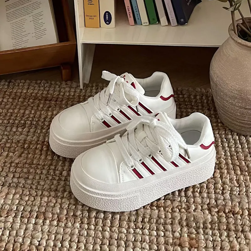 FOMOCE Slip Resistant, Lightweight, Breathable, Height Increasing Low Top Skateboard Shoes Women's-2