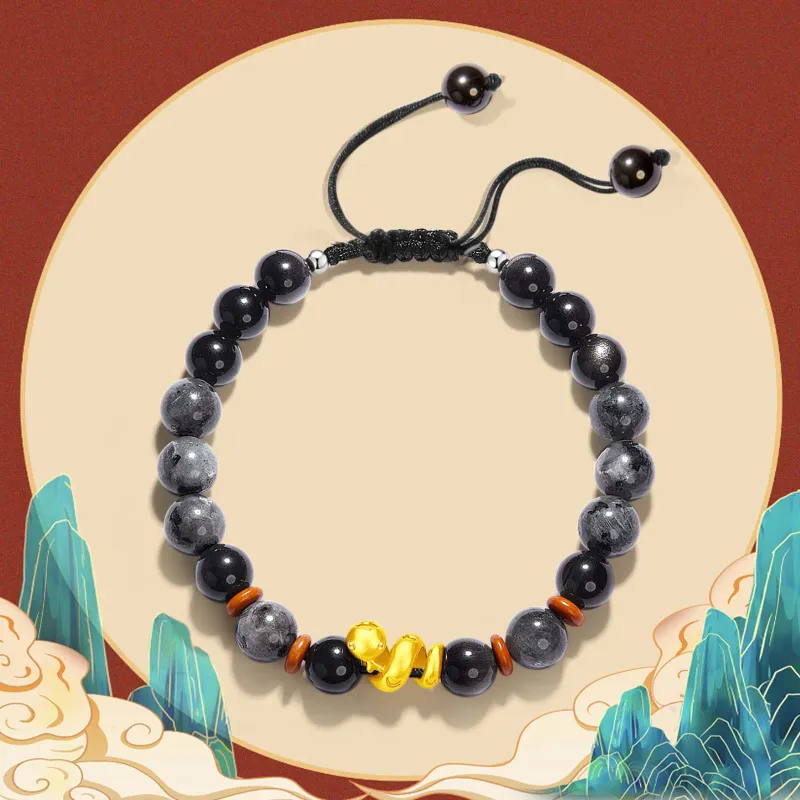 VOEX Silver Sheen Obsidian Bracelets Unisex-3