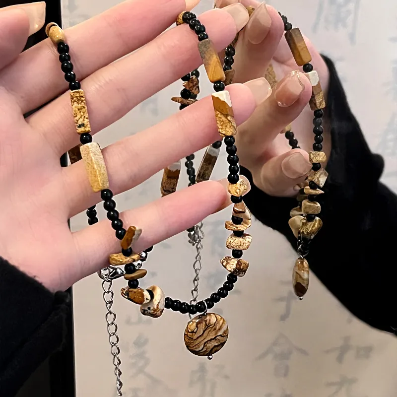 VOEX Colored Glaze Jade Necklaces Unisex-4