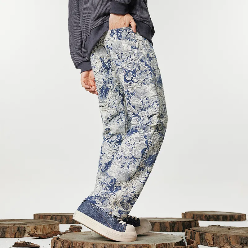 PAINT STAIN Jeans Unisex Jacquard Blue-5