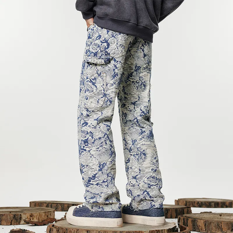 PAINT STAIN Jeans Unisex Jacquard Blue-7