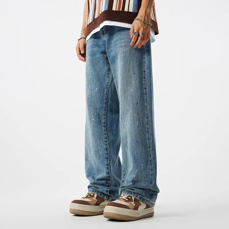 GTRG Jeans Unisex Ink Splatter Blue-3