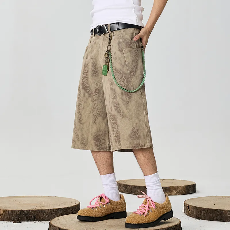 GTRG Denim Shorts Unisex Khaki-3