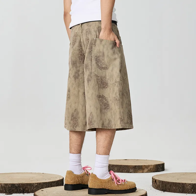GTRG Denim Shorts Unisex Khaki-5