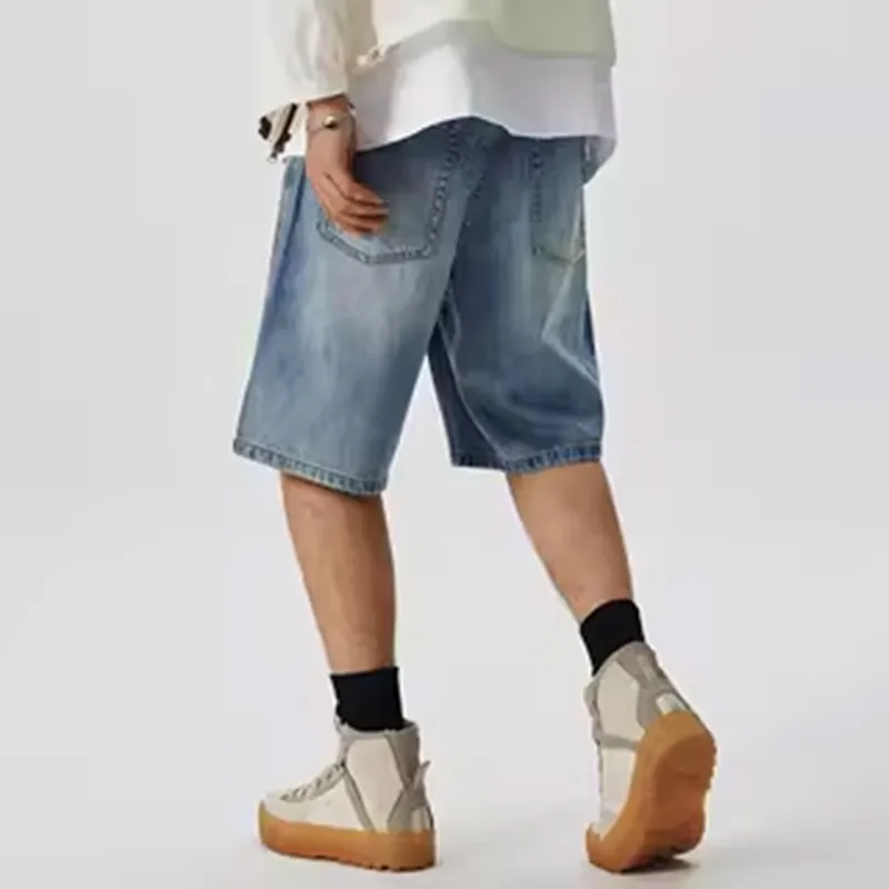 GTRG Denim Shorts Unisex Light Blue-5