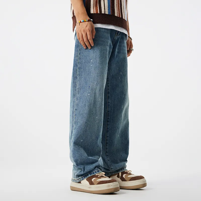 GTRG Jeans Unisex Ink Splatter Blue-4