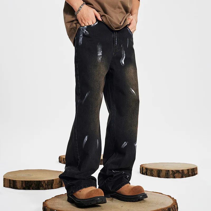 GTRG Jeans Unisex Dirty Dyed Black-6