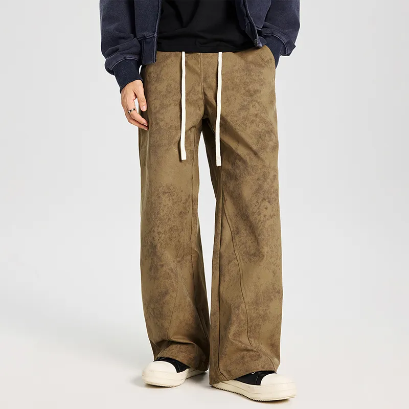 GTRG Casual Pants Unisex Embroidered Khaki-2
