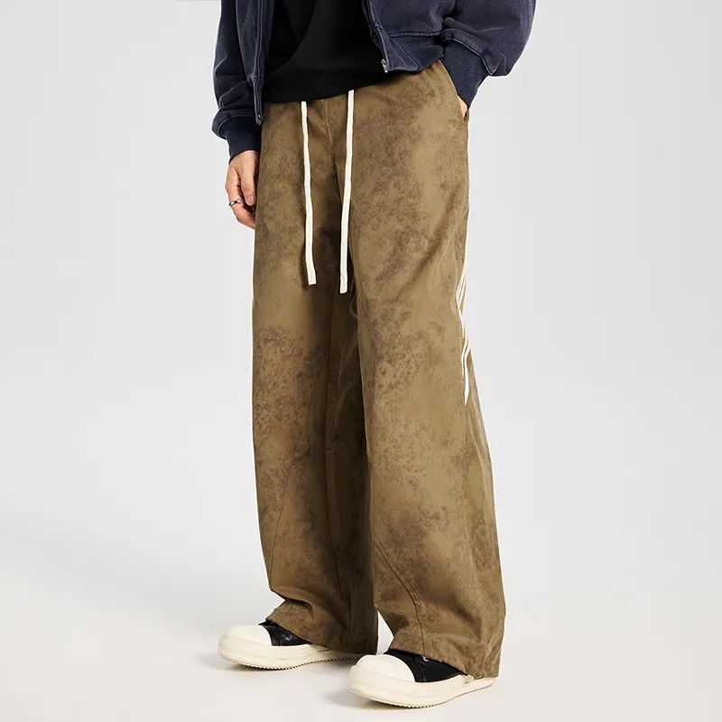 GTRG Casual Pants Unisex Embroidered Khaki-3