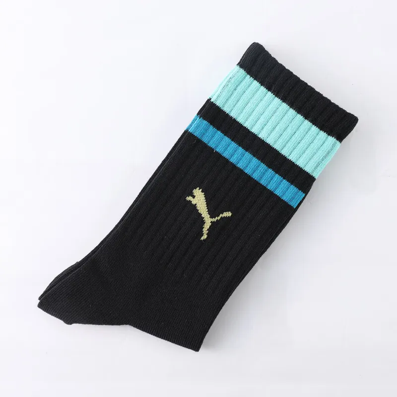 PUMA Knee High Socks Unisex 3 Pack Black & Blue-6