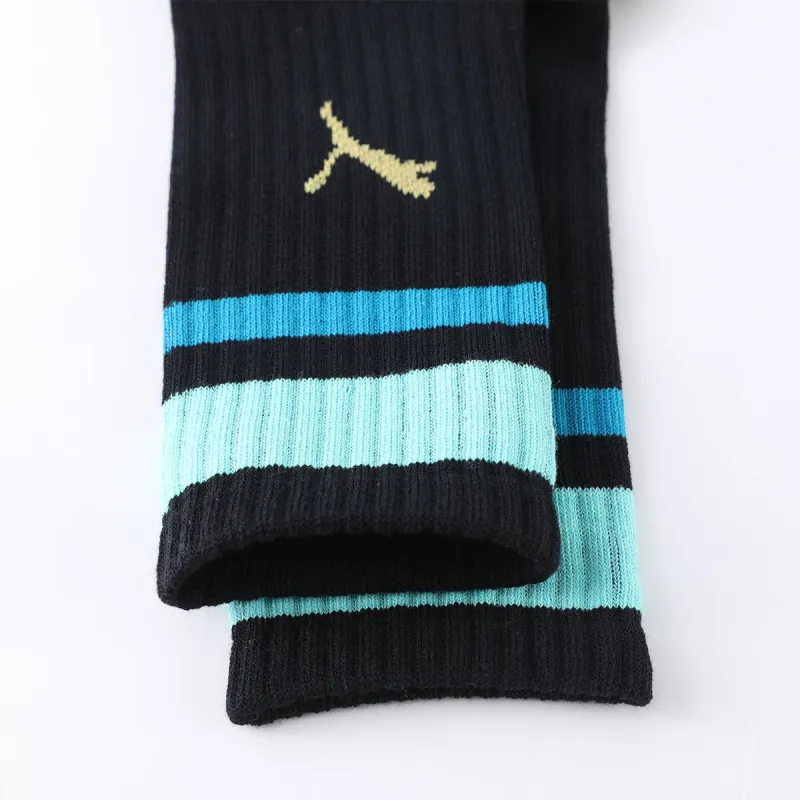 PUMA Knee High Socks Unisex 3 Pack Black & Blue-3