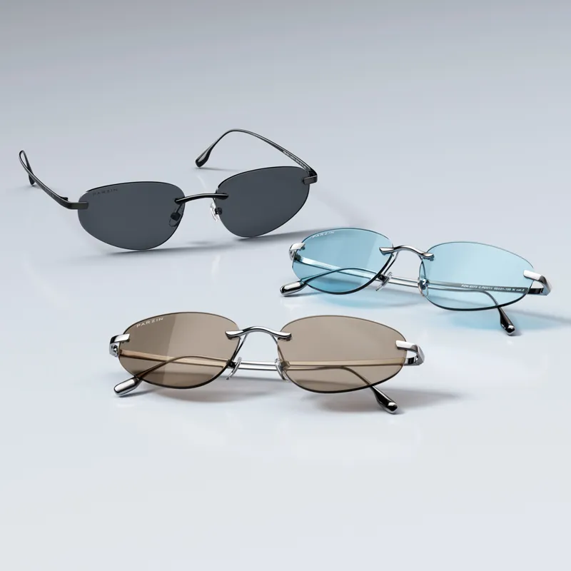 PARZIN Β Titanium Butterfly Sunglasses Unisex Multicolor 8373-4