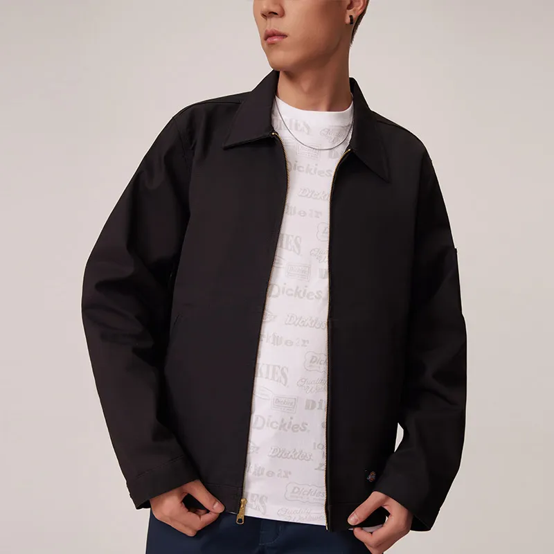 Dickies Men's Collared Zip Long Sleeve Jacket-1
