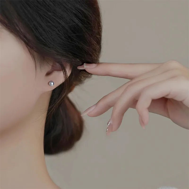 ETAHLOVE 999 Fine Silver Stud Earrings Women's-1