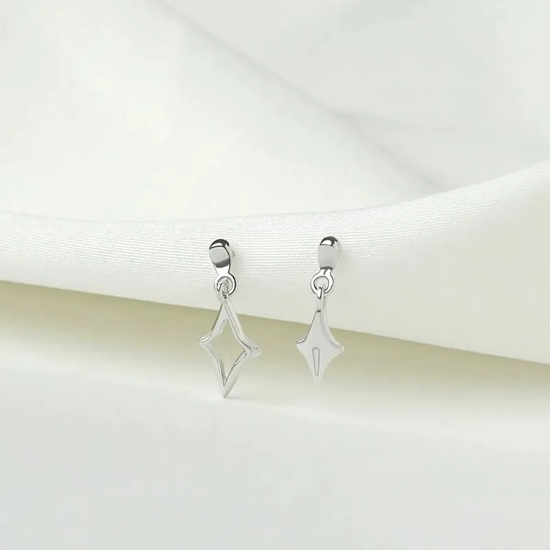 ETAHLOVE Sterling Silver 999 Stud Earrings Unisex-3