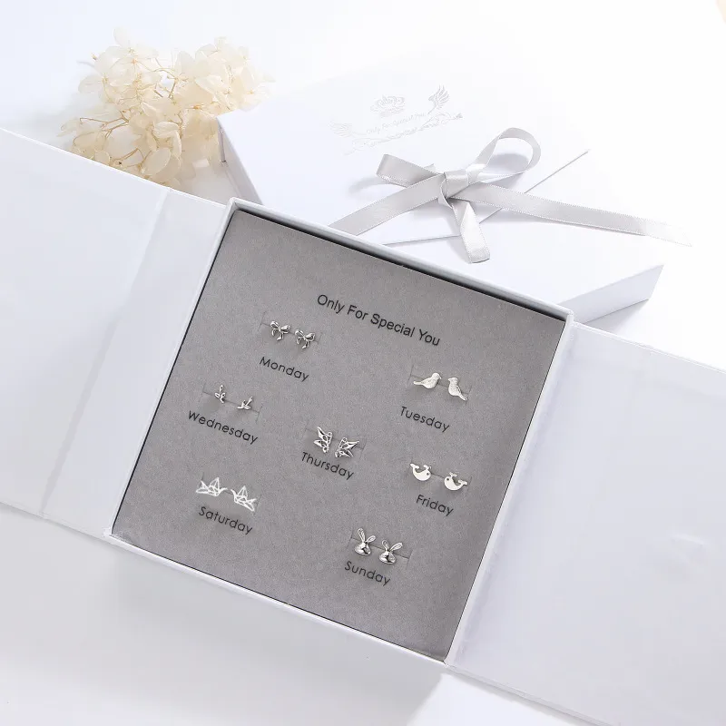 ETAHLOVE Alloy Stud Earrings Women's Couple Date Confession To Girlfriend Birthday Surprise Anniversary-14
