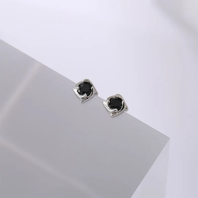 ETAHLOVE S925 Silver Stud Earrings Unisex-4