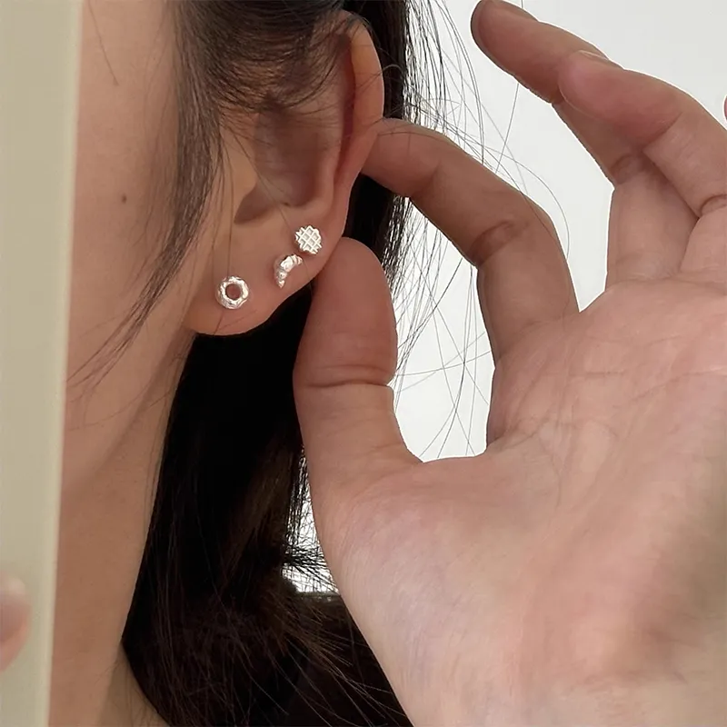 ETAHLOVE 999 Fine Silver Stud Earrings Women's-11