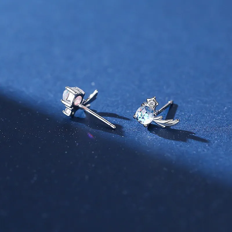 ETAHLOVE S925 Silver Stud Earrings Women's Love Confession Gift Included-5