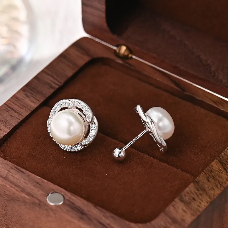 ETAHLOVE Sterling Silver Stud Earrings Women's-4