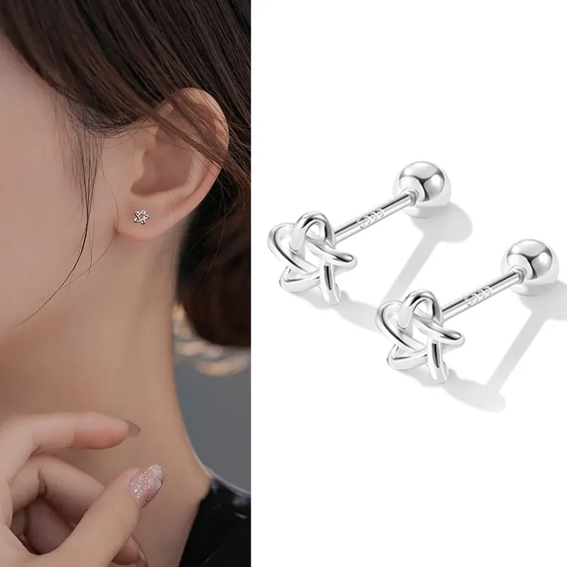ETAHLOVE Sterling Silver Stud Earrings Unisex Date Confession Gift For Girlfriend's Birthday Surprise-2
