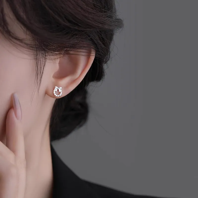 ETAHLOVE Sterling Silver Stud Earrings Women's-1