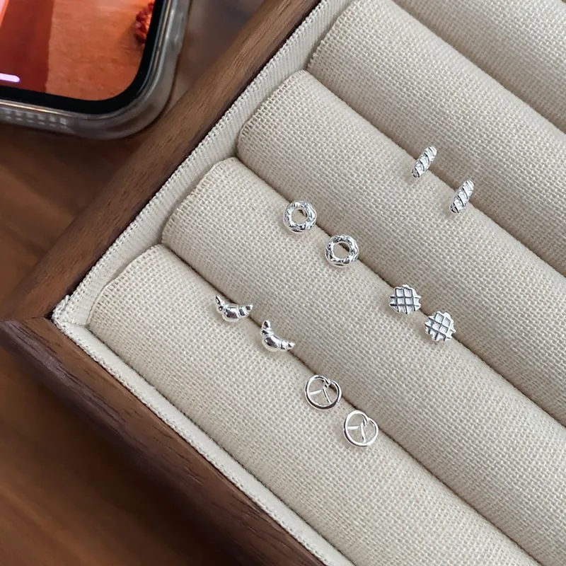 ETAHLOVE 999 Fine Silver Stud Earrings Women's-19