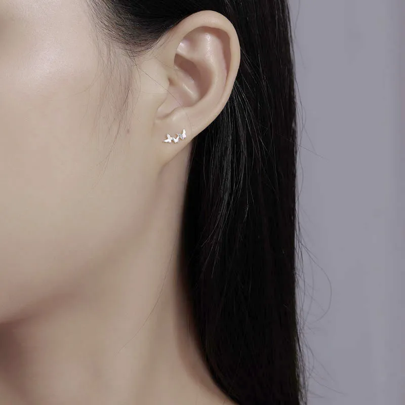 ETAHLOVE Sterling Silver Stud Earrings Women's-1