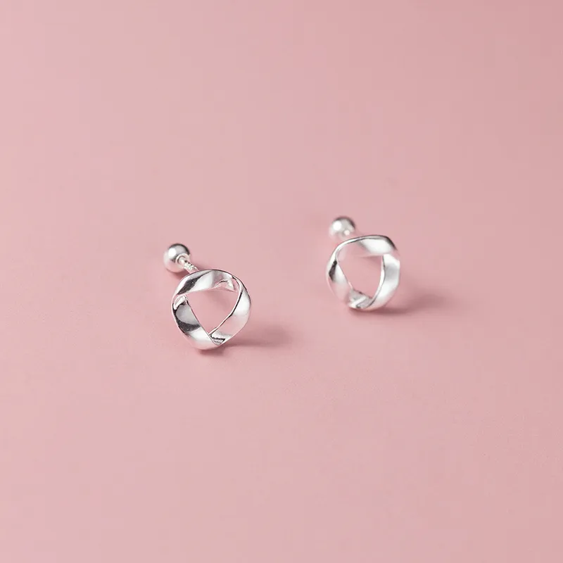 ETAHLOVE Sterling Silver Stud Earrings Women's Silver-4
