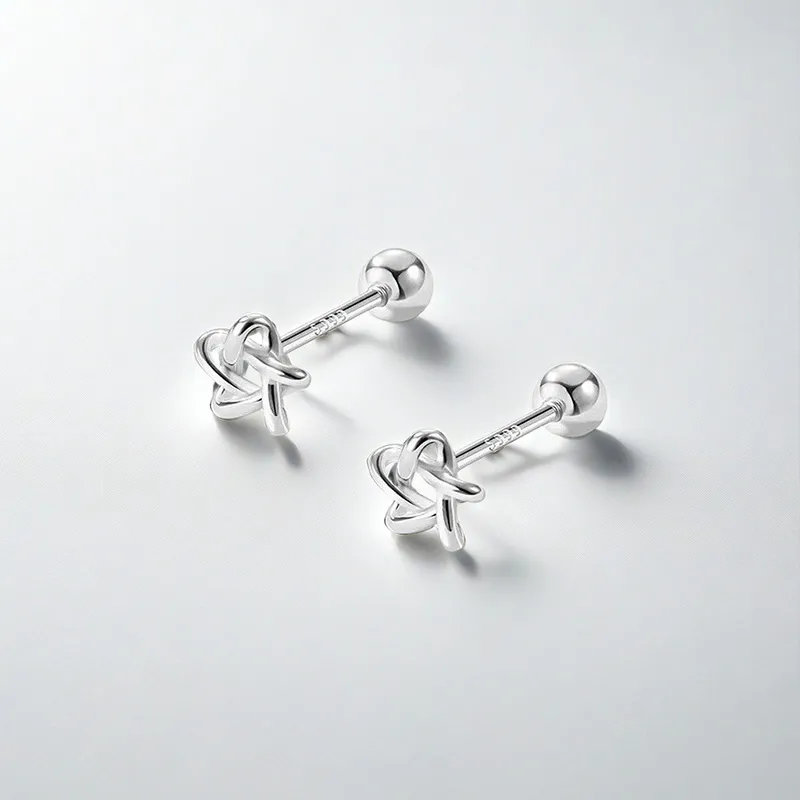ETAHLOVE Sterling Silver Stud Earrings Unisex Date Confession Gift For Girlfriend's Birthday Surprise-4