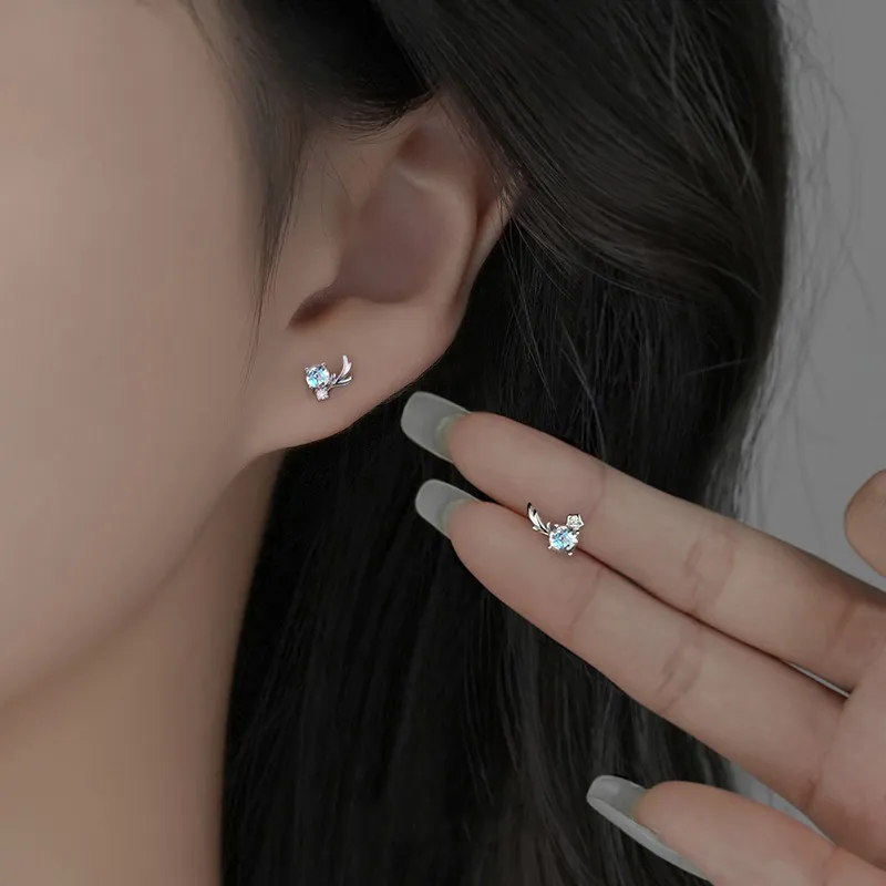 ETAHLOVE S925 Silver Stud Earrings Women's Love Confession Gift Included-1
