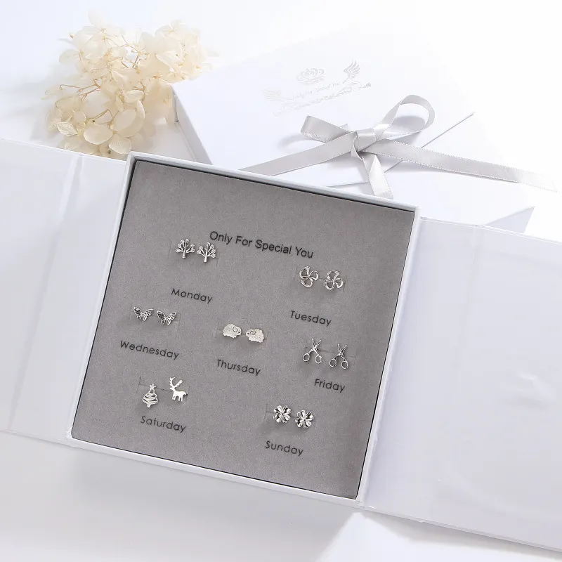 ETAHLOVE Alloy Stud Earrings Women's Couple Date Confession To Girlfriend Birthday Surprise Anniversary-16