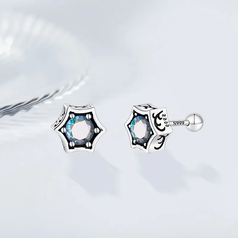 ETAHLOVE Sterling Silver Stud Earrings Unisex Bestie Birthday Surprise Anniversary Gift-8