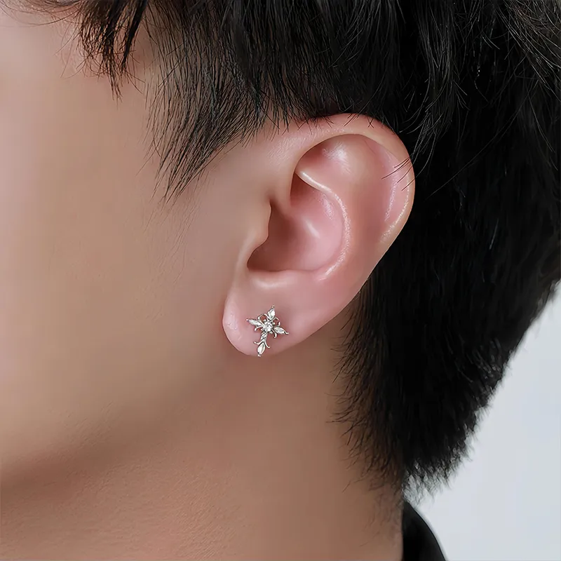ETAHLOVE S925 Silver Stud Earrings Unisex Date Birthday Surprise Anniversary Commemoration-1