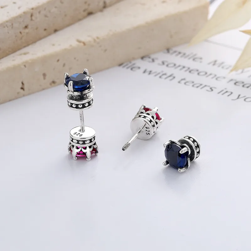ETAHLOVE S925 Silver Stud Earrings Unisex-5