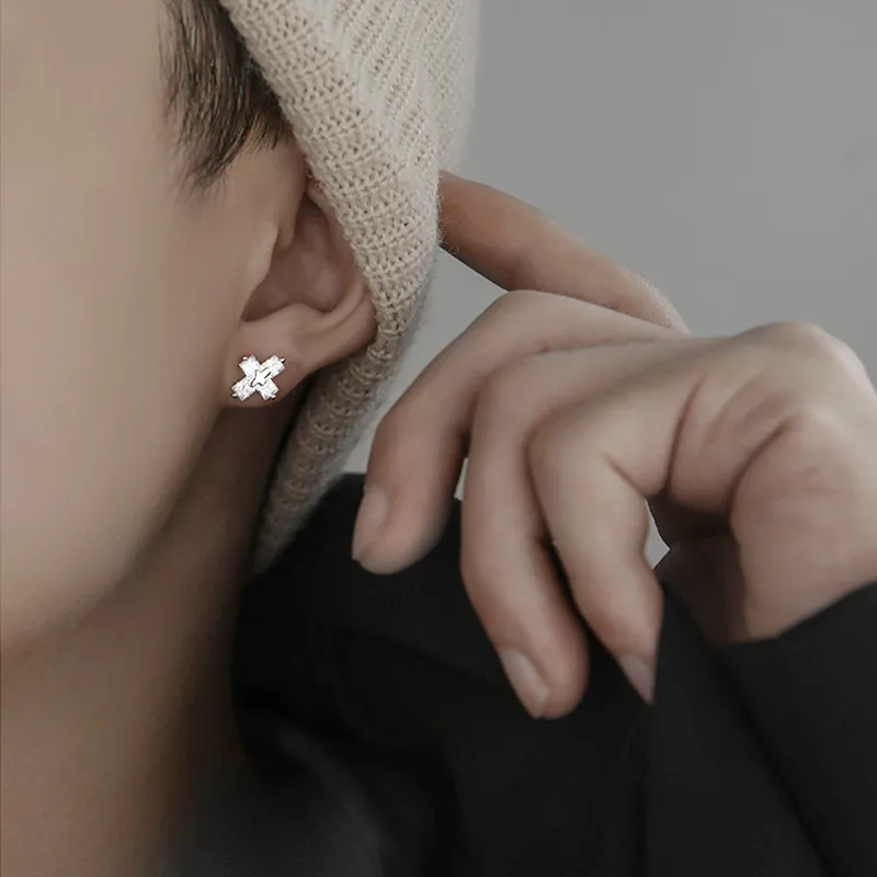 ETAHLOVE S925 Silver Stud Earrings Unisex-14