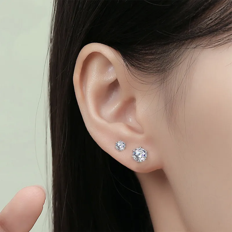 ETAHLOVE S925 Silver Stud Earrings Unisex Date Gift Birthday Box-1
