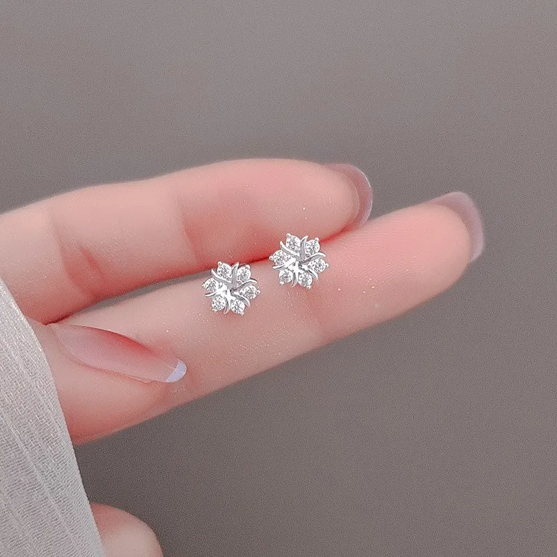 ETAHLOVE Sterling Silver Stud Earrings Women's Love Confession Birthday Gift-5