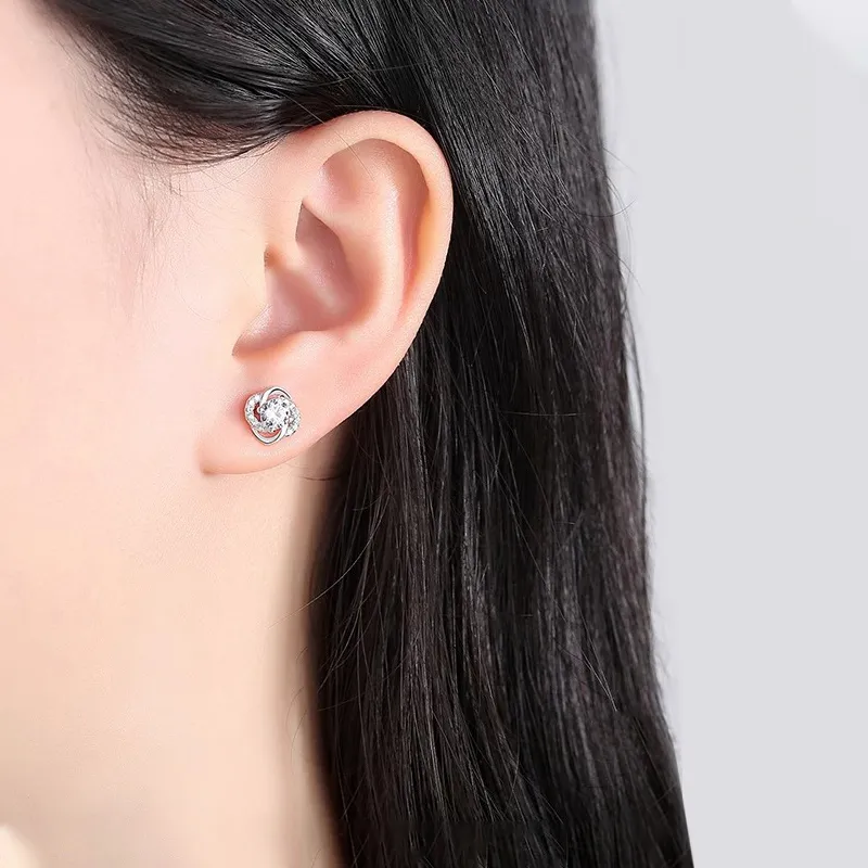 ETAHLOVE Sterling Silver Stud Earrings Women's Bestie Girlfriend And Mother's Birthday Surprise Commemoration-1