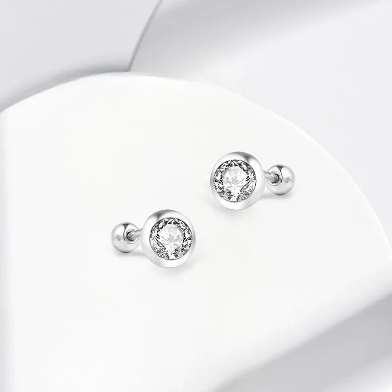 ETAHLOVE Sterling Silver Stud Earrings Unisex Boyfriend And Girlfriend Birthday Surprise-4