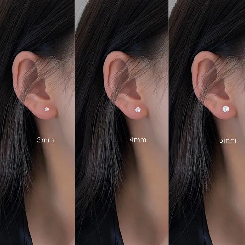 ETAHLOVE Sterling Silver Stud Earrings Unisex Bestie Girlfriend Birthday Surprise Anniversary Gift-2