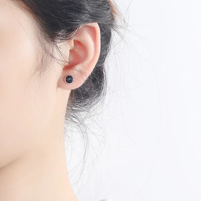 ETAHLOVE Sterling Silver Stud Earrings Unisex Boyfriend And Girlfriend Birthday Surprise-1