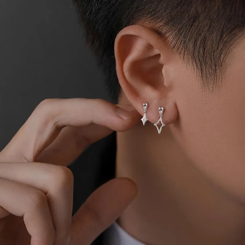 ETAHLOVE Sterling Silver 999 Stud Earrings Unisex-2
