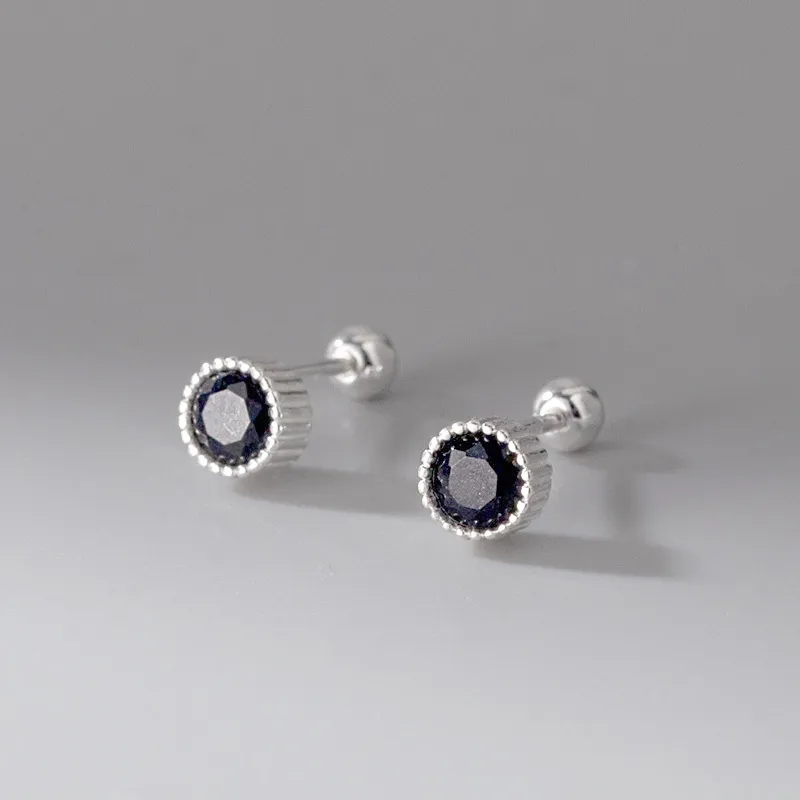 ETAHLOVE Sterling Silver Stud Earrings Unisex Boyfriend And Girlfriend Birthday Surprise-3