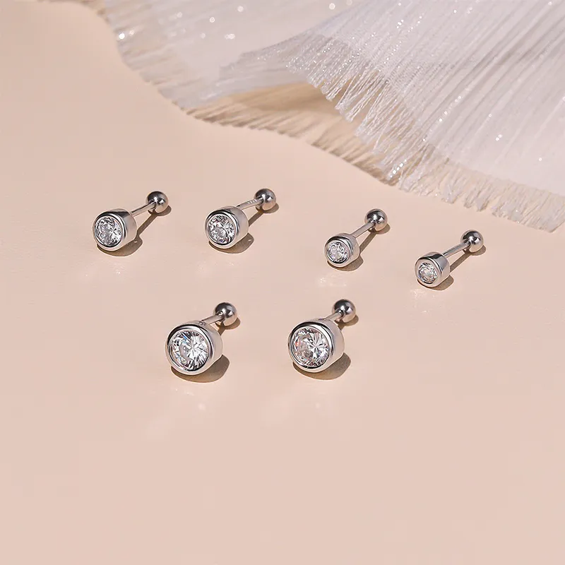 ETAHLOVE Sterling Silver Stud Earrings Unisex Boyfriend And Girlfriend Birthday Surprise Anniversary Commemoration-5