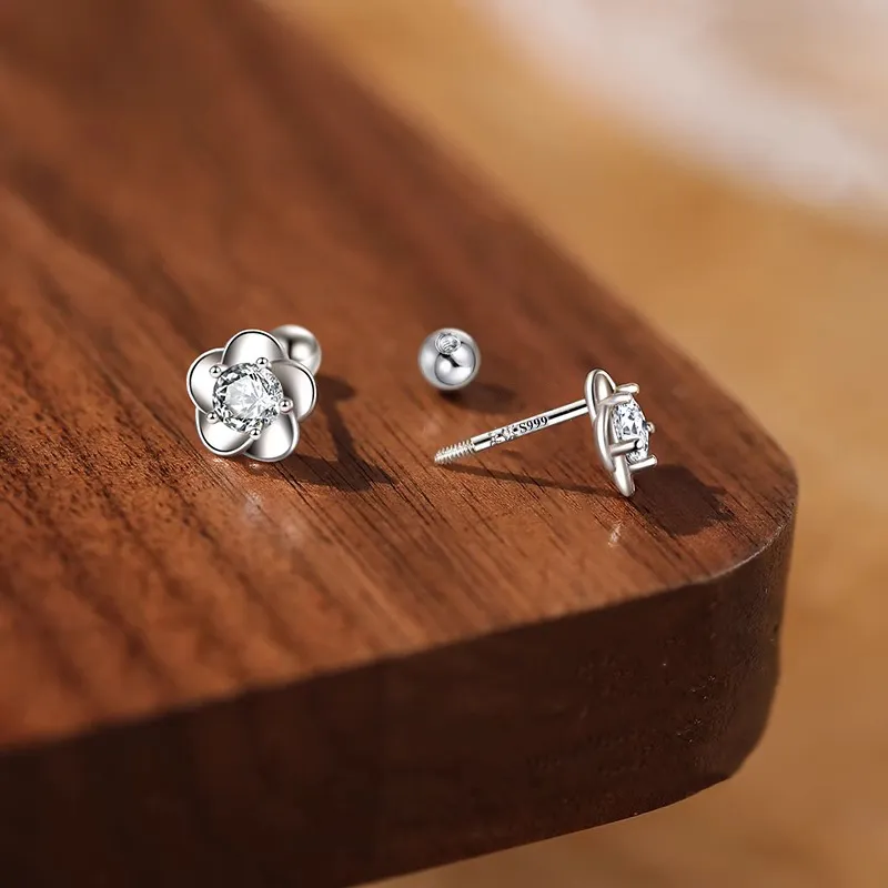ETAHLOVE Sterling Silver Stud Earrings Women's Bestie Girlfriend Birthday Surprise Anniversary Commemoration-3