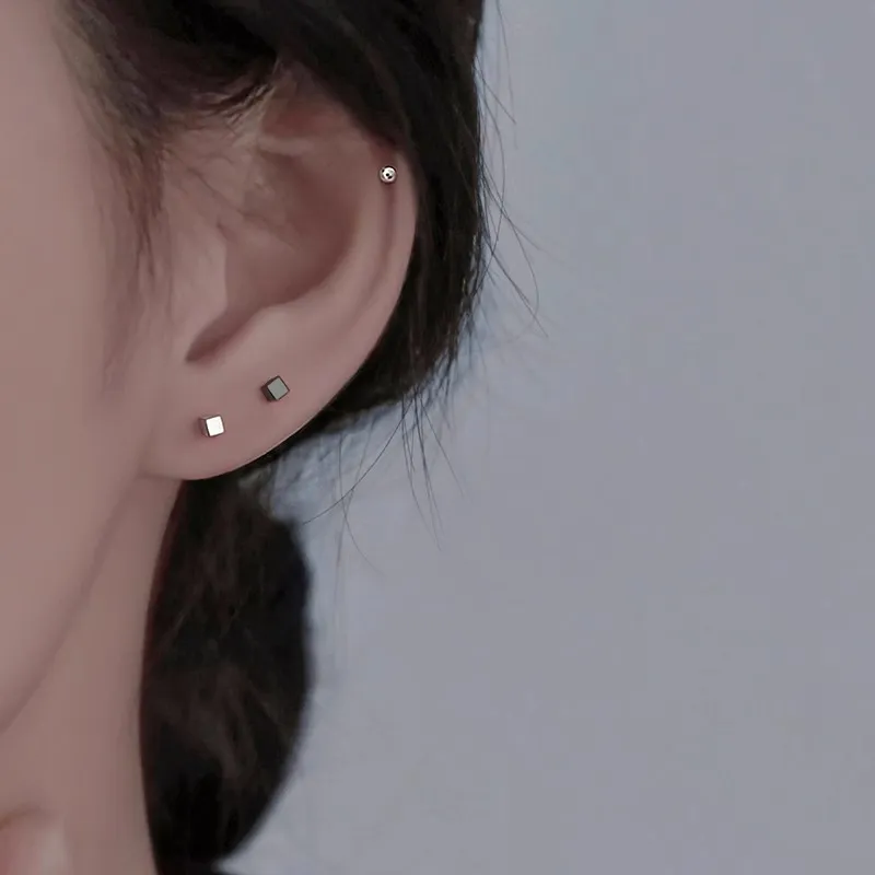 ETAHLOVE Sterling Silver Stud Earrings Unisex-7