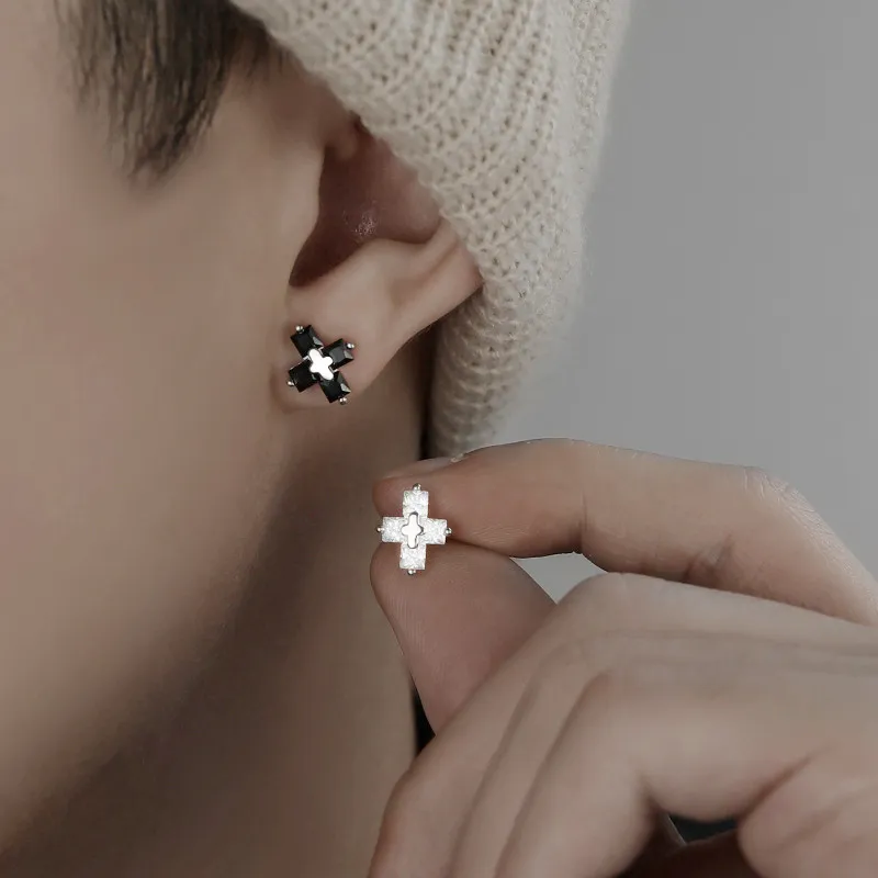 ETAHLOVE S925 Silver Stud Earrings Unisex-9