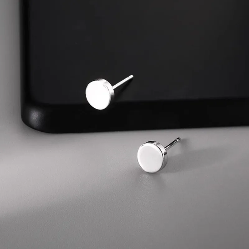 ETAHLOVE Sterling Silver Stud Earrings Unisex-9
